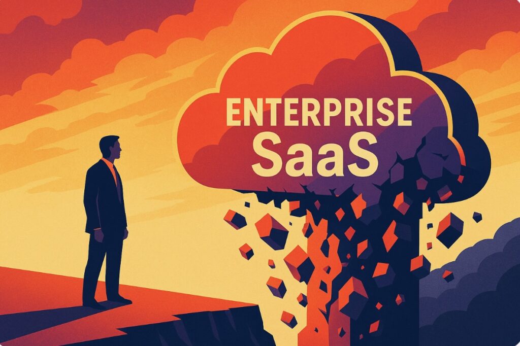 illustration depicting the destruction of enterprise SaaS